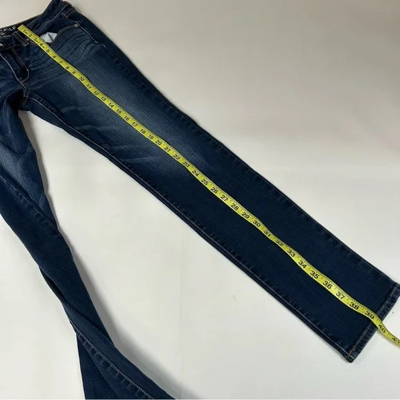 Y2K American Eagle Women’s Size 10 LONG Skinny Jeans Dark Wash Stretch #1217 - Picture 6 of 12